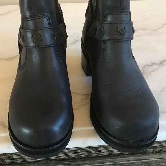 HARLEY DAVIDSON BLACK LEATHER ANKLE BOOTS - Picture 6 of 16